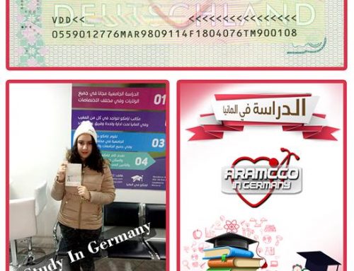 شركة ارامكو في المانيا تهنئ الطالبة ايناس من المغرب لحصولها على الفيزا للدراسة في المانيا