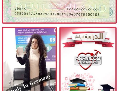 شركة ارامكو في المانيا تهنئ الطالبة مريم من المغرب لحصولها على الفيزا للدراسة في المانيا